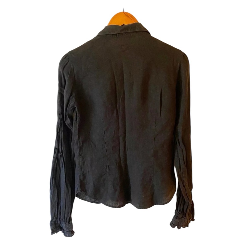 120% Lino Ruffle Button Down - Picture 3 of 3